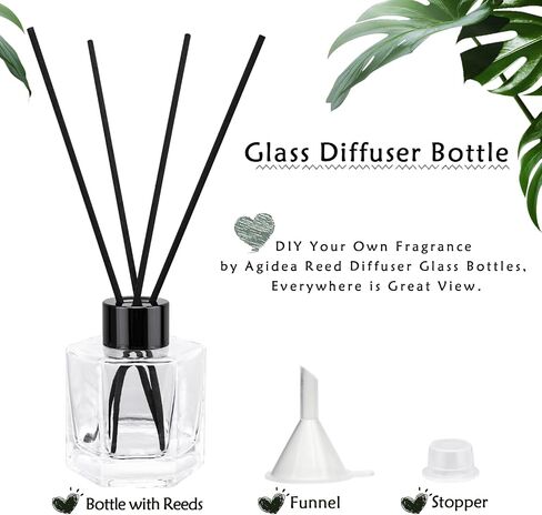 4PCS Glass Reed Diffuser Bottle Empty Diffuser Jars with Black Caps and Sticks Set 100ML 3.52Ounce Fragrance Accessories Use for DIY Essential Oils Home Fragrance in Saudi Arabia
