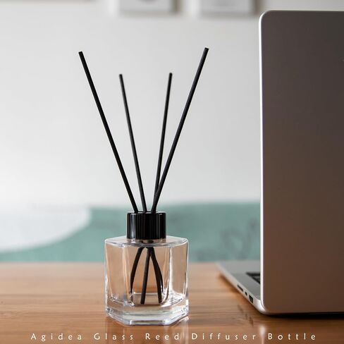 4PCS Glass Reed Diffuser Bottle Empty Diffuser Jars with Black Caps and Sticks Set 100ML 3.52Ounce Fragrance Accessories Use for DIY Essential Oils Home Fragrance in Saudi Arabia