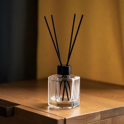 4PCS Glass Reed Diffuser Bottle Empty Diffuser Jars with Black Caps and Sticks Set 100ML 3.52Ounce Fragrance Accessories Use for DIY Essential Oils Home Fragrance in Saudi Arabia