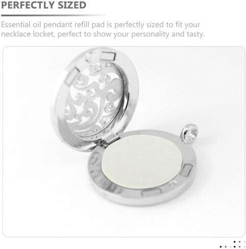 BESTOYARD 100Pcs Aroma Diffuser Refill Pads Round Essential Oil Pads Cotton Aromatherapy Replacement Pads for Diffuser Necklace Car Diffuser Vent Clip Bracelet White in Kuwait