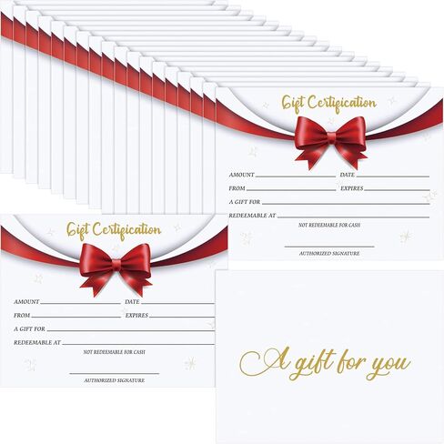 50 Pcs Christmas Blank Gift Certificates and Paper Vouchers for Small Businesses Salon, Restaurants, Spa, Business, Birthday, Weddings, Graduation, Work Business Gift Card (4 x 9 Inches) in Saudi Arabia