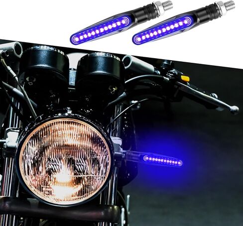 إشارات الانعطاف للدراجات النارية، أضواء إشارة الدراجات النارية، إشارات الانعطاف LED للدراجات النارية، أضواء الجري أثناء النهار للدراجات النارية، إشارات الانعطاف المتدفقة للدراجات النارية، المركبات الكهربائية، ATV (أزرق) in Kuwait