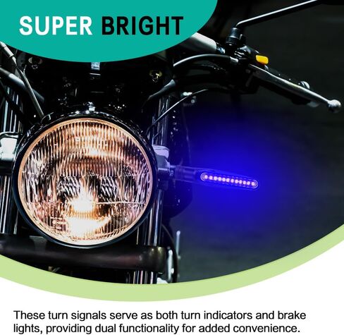 إشارات الانعطاف للدراجات النارية، أضواء إشارة الدراجات النارية، إشارات الانعطاف LED للدراجات النارية، أضواء الجري أثناء النهار للدراجات النارية، إشارات الانعطاف المتدفقة للدراجات النارية، المركبات الكهربائية، ATV (أزرق) in Kuwait