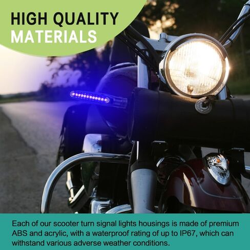 إشارات الانعطاف للدراجات النارية، أضواء إشارة الدراجات النارية، إشارات الانعطاف LED للدراجات النارية، أضواء الجري أثناء النهار للدراجات النارية، إشارات الانعطاف المتدفقة للدراجات النارية، المركبات الكهربائية، ATV (أزرق) in Kuwait