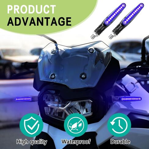 إشارات الانعطاف للدراجات النارية، أضواء إشارة الدراجات النارية، إشارات الانعطاف LED للدراجات النارية، أضواء الجري أثناء النهار للدراجات النارية، إشارات الانعطاف المتدفقة للدراجات النارية، المركبات الكهربائية، ATV (أزرق) in Kuwait