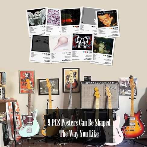 ملصق JZHLLOY Deftones، ملصقات غلاف الألبوم إصدار محدود، ديكور جداري جمالي للموسيقى لغرفة النوم وغرفة المعيشة، هدايا Deftones Merch (8 × 10 ملصقات، مجموعة من 9) in Kuwait
