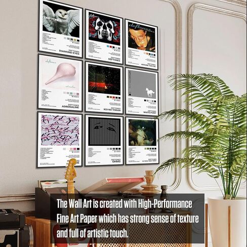 ملصق JZHLLOY Deftones، ملصقات غلاف الألبوم إصدار محدود، ديكور جداري جمالي للموسيقى لغرفة النوم وغرفة المعيشة، هدايا Deftones Merch (8 × 10 ملصقات، مجموعة من 9) in Kuwait