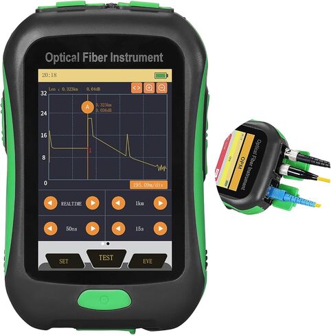 OTDR 18U (واجهة UPC) وظيفة 4 في 1 OTDR OPM OLS VFL جهاز اختبار الألياف البصرية 1550 نانومتر 80 كم 20 ديسيبل 3.5 بوصة شاشة ملونة تعمل باللمس محدد موقع الأخطاء البصرية 10 كجم مقياس الطاقة الضوئية in Saudi Arabia
