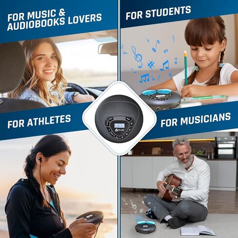 KLIM Speaker + Portable CD Player with Speakers + New 2024 + Walkman + Rechargeable Battery + Portable CD Player with Headphones + CD Player Portable + SD/TF Card + AUX + Ideal Car CD Player in Saudi Arabia