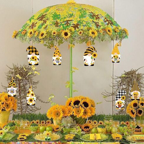 WATINC 25 Pack Bee Gnome Hanging Wooden Ornament, Yellow Honeybee Gnome with Hat Wooden Pendant for Birthday Party Decor, Summer Animals Themed Hanging Tag with Rope for Holiday Party Favor Supplies in Saudi Arabia