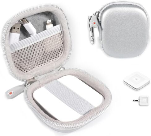 Credit Card Reader Case for Square Contactless Chip Reader, Chip Reader Scanner, USB Cables Small Accessories, Mesh Pocket, Secure Elastic Strap, Easy to go Carabiner in Saudi Arabia