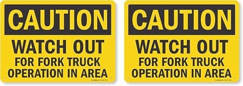 SmartSign "Caution - Watch Out For Fork Truck Operation" Sign | 10" x 14" Plastic in Saudi Arabia