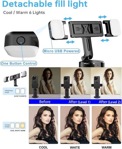 Auto Face Tracking Phone Holder & Mount, 360°Fast Rotation, Gimbal Stabilizer for Influencer Content Creating Vlog, YouTube, TikTok, Gesture Recognization, GH-USTTA-BK in Kuwait