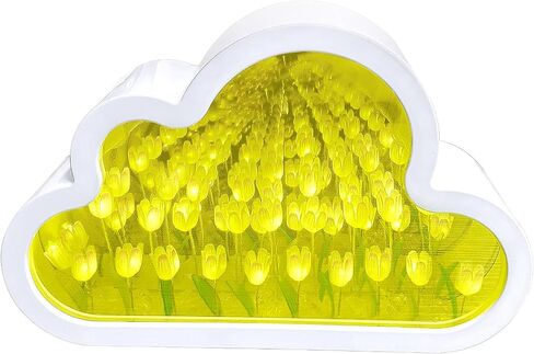 Mirror Lamp, LED Handmade Ocean Cloud Lights, 2 in 1 Mirror & Table Lamp Decoration Ornaments for Bedroom, Creative Gift for Teen Girls, Couple, Friends, Children (Yellow) in Saudi Arabia