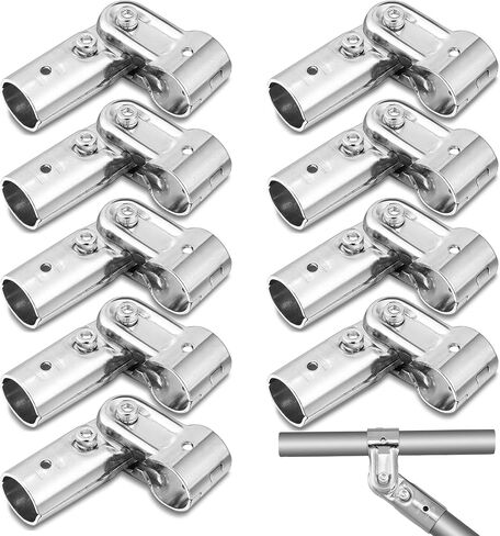 Gisafai 10 Pcs 1'' x 1'' Tee Pipe Fittings Connector 2 Way Chain Link Fence T Clamp Pipe Clamp Tools Fits 3/4'' Metal Pipe Thickness 2mm, Galvanized Cold Rolled Steel in Saudi Arabia