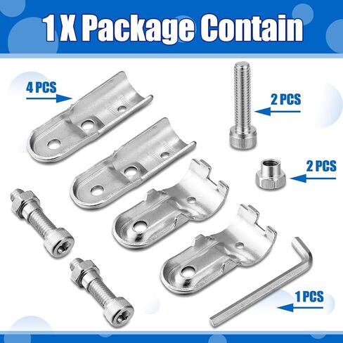 Gisafai 10 Pcs 1'' x 1'' Tee Pipe Fittings Connector 2 Way Chain Link Fence T Clamp Pipe Clamp Tools Fits 3/4'' Metal Pipe Thickness 2mm, Galvanized Cold Rolled Steel in Saudi Arabia