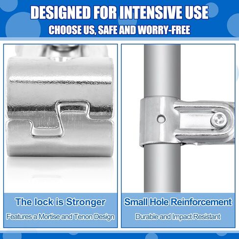 Gisafai 10 Pcs 1'' x 1'' Tee Pipe Fittings Connector 2 Way Chain Link Fence T Clamp Pipe Clamp Tools Fits 3/4'' Metal Pipe Thickness 2mm, Galvanized Cold Rolled Steel in Saudi Arabia