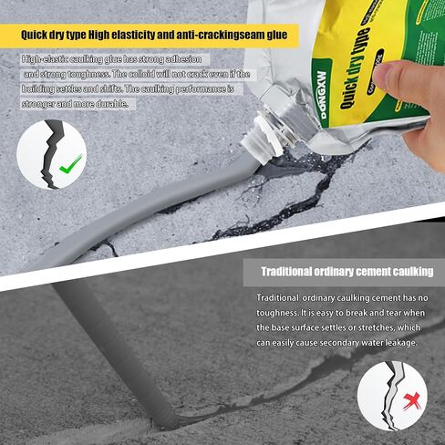 Concrete Crack Filler, Slab Concrete Crack Waterproof Repair Sealant, Caulking Glue Weather Resistant Type, Quick-Drying Sealing Adhesive, Caulking Glue for Concrete (2pcs, 1000g) in Saudi Arabia