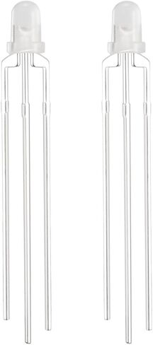 uxcell 50pcs 3mm Red Blue Misty Common Cathode LED Diode Light Round 20mA Super Bright Bulb Lighting Lamp Electronic Components Light Emitting Diodes in Saudi Arabia