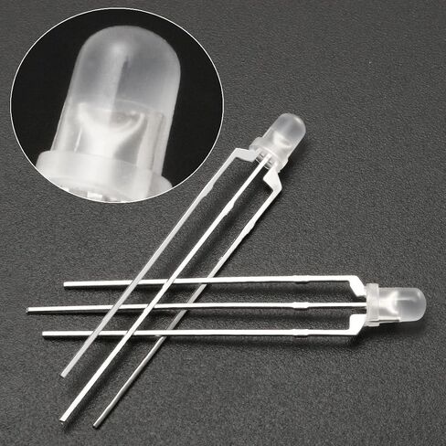 uxcell 50pcs 3mm Red Blue Misty Common Cathode LED Diode Light Round 20mA Super Bright Bulb Lighting Lamp Electronic Components Light Emitting Diodes in Saudi Arabia