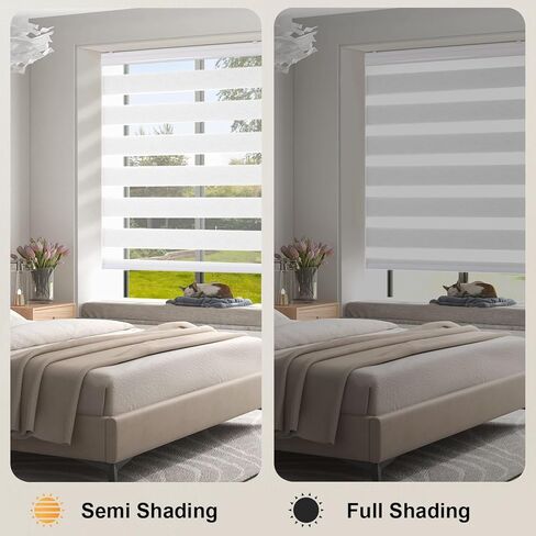 Cordless Zebra Blinds, Window Shades for Home, Roller Shades for Office, Pull Down Shades for Windows, 30" W×75" H, Basic Natural in Saudi Arabia