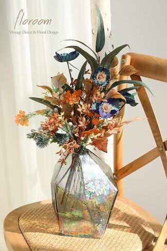 Floroom Artificial Greenery Stems Box Set, 39pcs with 8 Kinds of Faux Greenery Flowers Picks for DIY Bridal Bouquets Wedding Floral Arrangement Table Centerpieces, Earth Tones & Teal in Kuwait