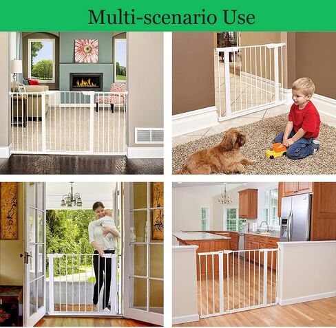 ALLAIBB المشي عبر بوابة الأطفال، بوابات سلامة الحيوانات الأليفة المعدنية السوداء ذات التوتر التلقائي مع حامل ضغط للسلالم والمداخل والمطبخ (أسود، 65.35 بوصة - 68.11 بوصة) in Kuwait