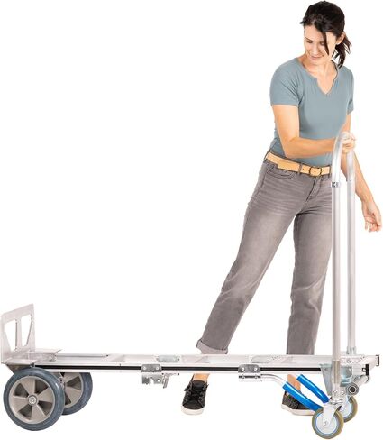 Senior Convertible Hand Truck - Heavy Duty Loads 1,000 lbs. Aluminum Moving Dolly Converts from Hand Truck to Platform Push Cart in Seconds-Utility Cart with Anti Slip Handle (UNASSEMBLED) in Saudi Arabia