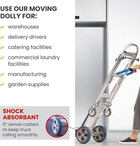 Senior Convertible Hand Truck - Heavy Duty Loads 1,000 lbs. Aluminum Moving Dolly Converts from Hand Truck to Platform Push Cart in Seconds-Utility Cart with Anti Slip Handle (UNASSEMBLED) in Saudi Arabia