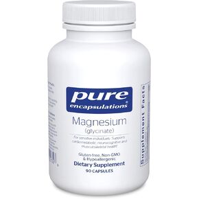 Pure Encapsulations Magnesium (Glycinate) - Supplement to Support Stress Relief, Sleep, Heart Health, Nerves, Muscles, and Metabolism* - with Magnesium Glycinate - 180 Capsules