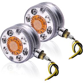 Trailer Light 24 LED Double Face Side Marker Lights, 2PCS Round Truck Rear Stop Light Turn Signal Waterproof 12V 24V Red White Amber Brake Light Indicator