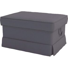 The Heavy Cotton Ektorp Ottoman Cover Replacement is Made Compatible for IKEA Ektorp Footstool Or Stool Slipcover (Blue)