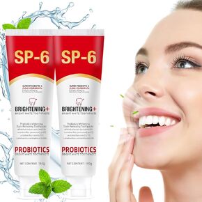 Sp-6 Ultra Whitening, Sp 6 Toothpaste, Ultra Whitening Toothpaste Sp - 6, Probiotic Brightening Toothpaste, Deep Cleaning Care Toothpaste 120g (2PCS)