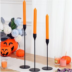 3Pcs Matte Black Candlestick Holders Set Fit 3/4" Tall Taper Candle Home Decorative Table Centerpieces for Family Dinning, Party Decoration