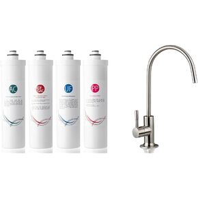 iSpring 4-Stage Ultra Filtration Faucet Bundle with Sediment, UF, KDF, Activated Carbon Filters and Lead-Free RO Faucet