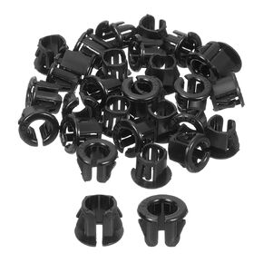 uxcell Cable Snap Bushing Grommets, 30Pcs 9mm/0.35" Mounting Dia Nylon Snap Bushing Grommet, Round Snap in Cable Hose Bushing for Various Cables Tubes Wire, Black