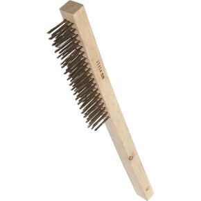 Weiler 25154 Vortec Pro Hand Wire Scratch Brush, .012 Stainless Steel Fill, Curved Handle, 3 x 19 Rows (Pack of 12)