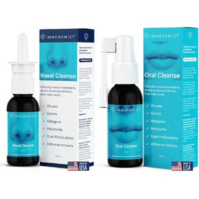 ImmuneMist™ Nasal and Oral Cleanse Bundle - Iodine Throat Spray and Nasal Iodine Spray - Up to 500 Doses - Made in The USA