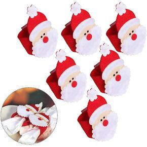 Set of 12pcs Cute Santa Napkin Ring, Napkin Buckle for Christmas,Wedding, Holidays, Parties, Dinners Decor(Red)