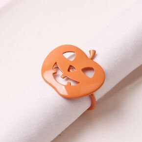 PRETYZOOM Halloween Napkin Rings Set of 12 Pumpkin Napkin Ring Holders Jack O Lantern Napkin Rings Buckle for Halloween Thanksgiving Dining Table Decoration