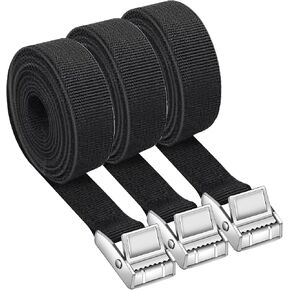 Lashing Straps with Buckles Adjustable Kayaks Tie Down Straps with Buckles Cam Buckle Straps for Cargo, Luggage, Motorcycles, Truck, SUV, Car Roof Rack, SUP Surfboard