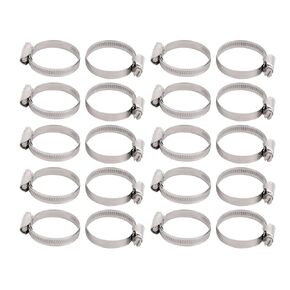 uxcell 20Pcs 30mm to 45mm Dia Range Stainless Steel German Type Adjustable Hose Clamp Hoop