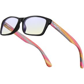 Blue light blocking glasses Spring hinge Computer Reading/Gaming/TV/Phones Glasses for Women men and women anti-glare filter lightweight colored bamboo Eyeglasses