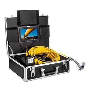 Sewer Camera 150FT,Portable 16GB JQKJCAM Drain Camera Pipe Inspection Bore Scope with Light Guide Wheel 9 in Monitor & Semi-Rigid Cable with Meter Counter for Plumbers Municipal Workers(50M/164FT