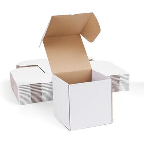 ZBEIVAN 7x5x4 White Shipping Boxes Set of 50, Corrugated Cardboard Mailer Boxes for Packaging Small Business Mailing Gifts
