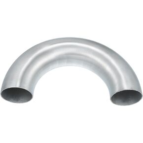 Motoforti Universal 180 Degree U Shape Bend Elbow Intercooler Pipe Air Intake Tube, 2.5" OD, 63mm OD, Leg Length 4" 100mm, 6061 Aluminum Alloy, Silver Tone