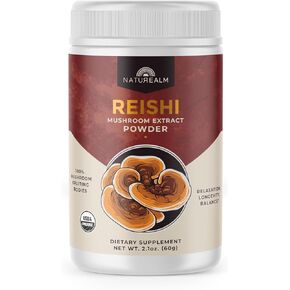 Naturealm - Reishi Powder - Natural Adaptogenic Restores Mind and Body - Improves Sleep, 2.1 oz, 60-Day Supply