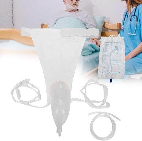 ZJchao Silicone Urine Collection Bag, Breathable Leakage‑Proof Reusable Elderly Bed Incontinence Urinal Bag for Men Women(Elderly) in Saudi Arabia