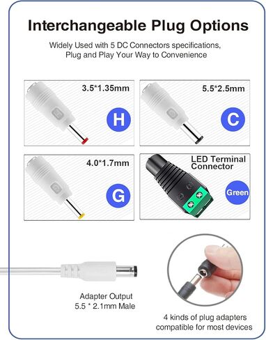 [مدرج في قائمة UL] VOLTKARE 9V 1000mA /800mA مزود طاقة دواسة الجيتار لدواسة تأثيرات BOSS PSA، والتشويه، ولوحة مفاتيح Casio، ودواسة تكبير جيتار متعددة التأثيرات، مركز سلبي in Kuwait