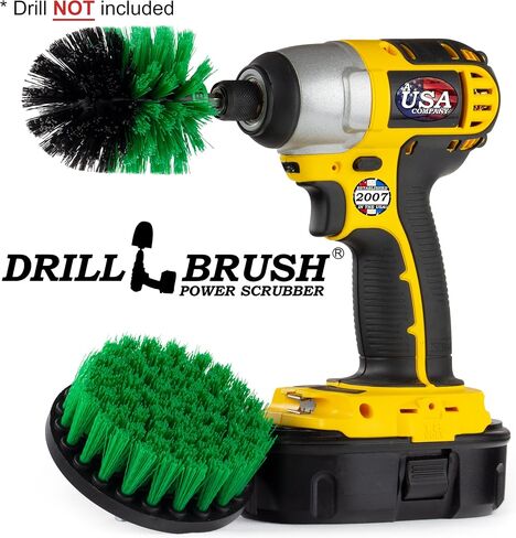 Powerful Cleaning Tools - Smokers and Grills - Electric Spin Scrubber Drill Set for Grill Cleaning - Stainless Steel Scrubber Drill Brush Set - Backyard Accessories Nylon Grill Brush Drill Attachment in Saudi Arabia